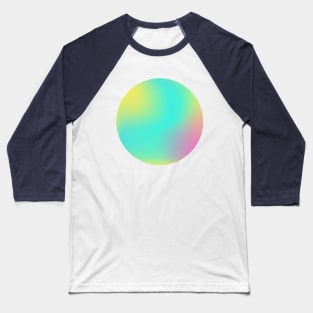 Turquoise, Yellow and Pink Neon Gradient Baseball T-Shirt